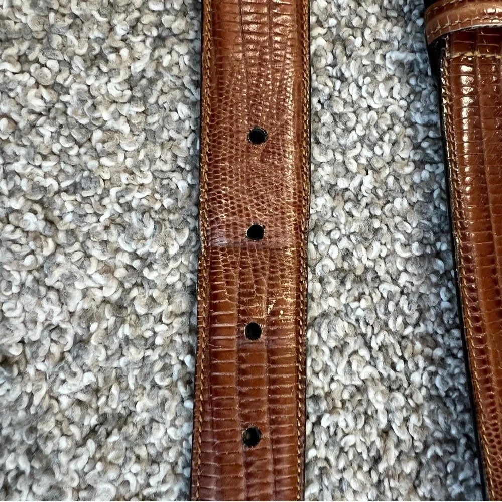Trafalgar Brown Embossed Italian Calfskin‎ Leather Belt Solid Brass Buckle, 38